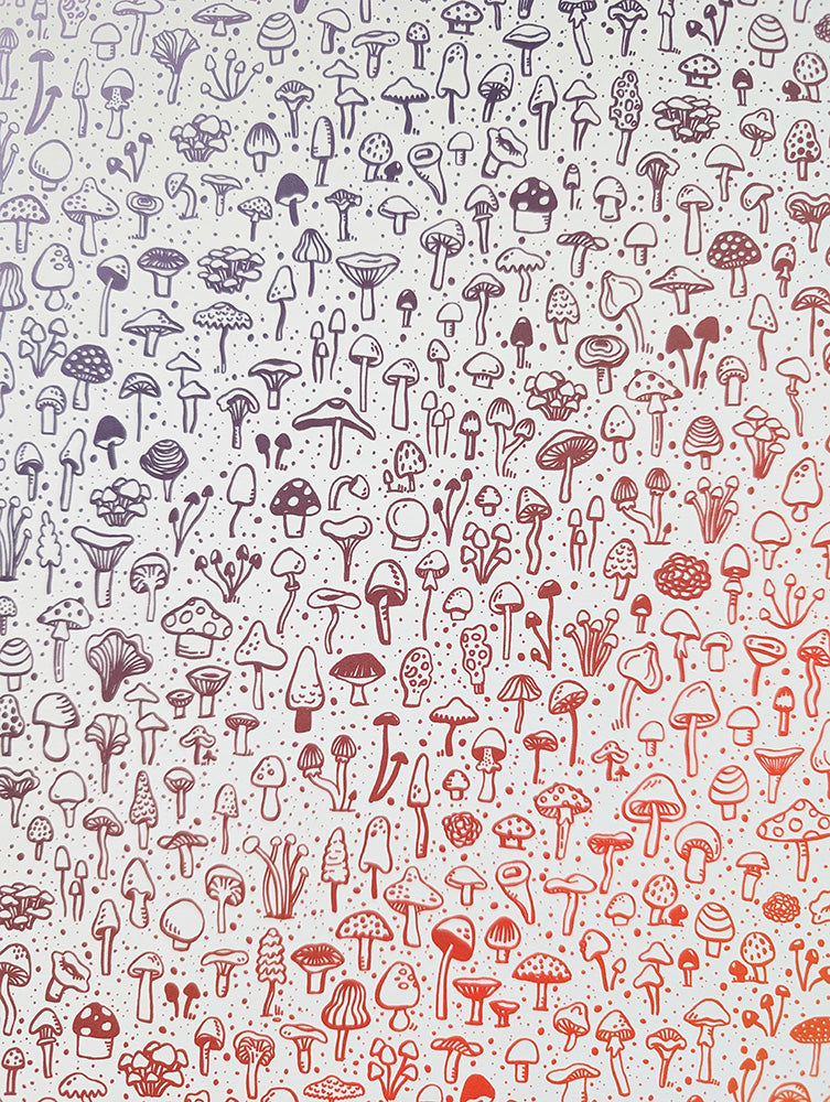 Brainstorm Ombre Mushrooms Print