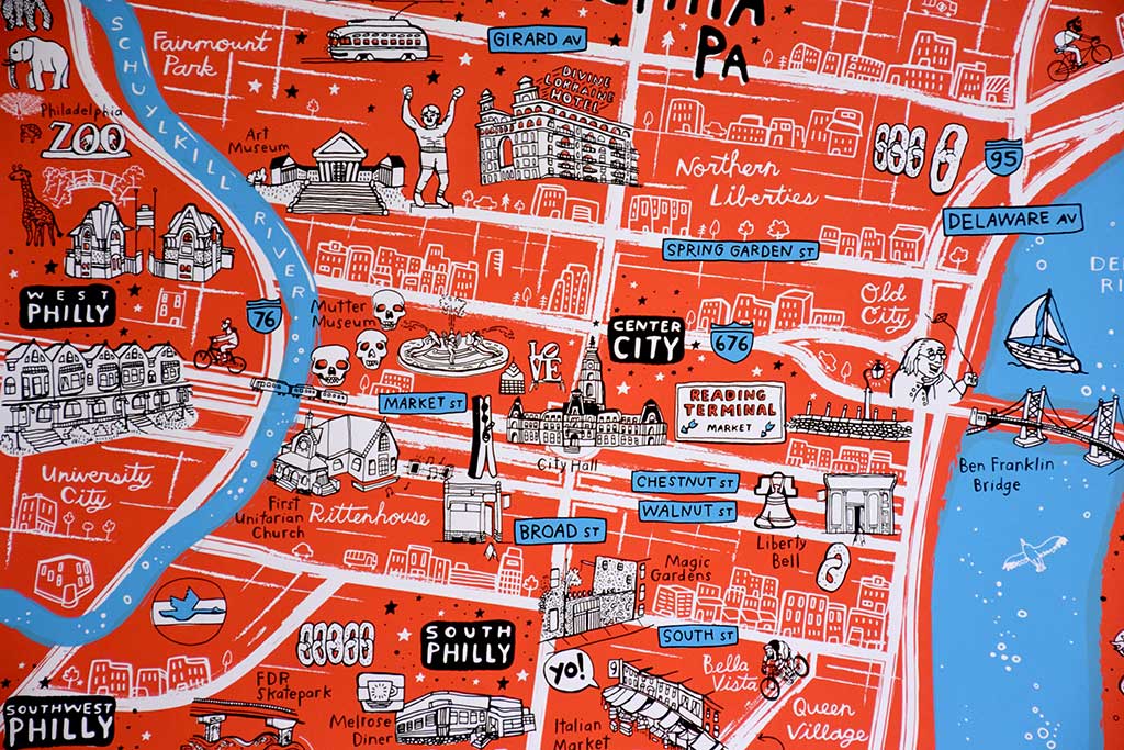 Philadelphia Map for Omoi Zakka Shop