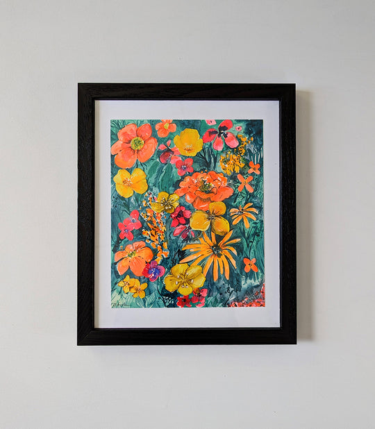 Neon Floral #3 - Original Painting by Briana Feola