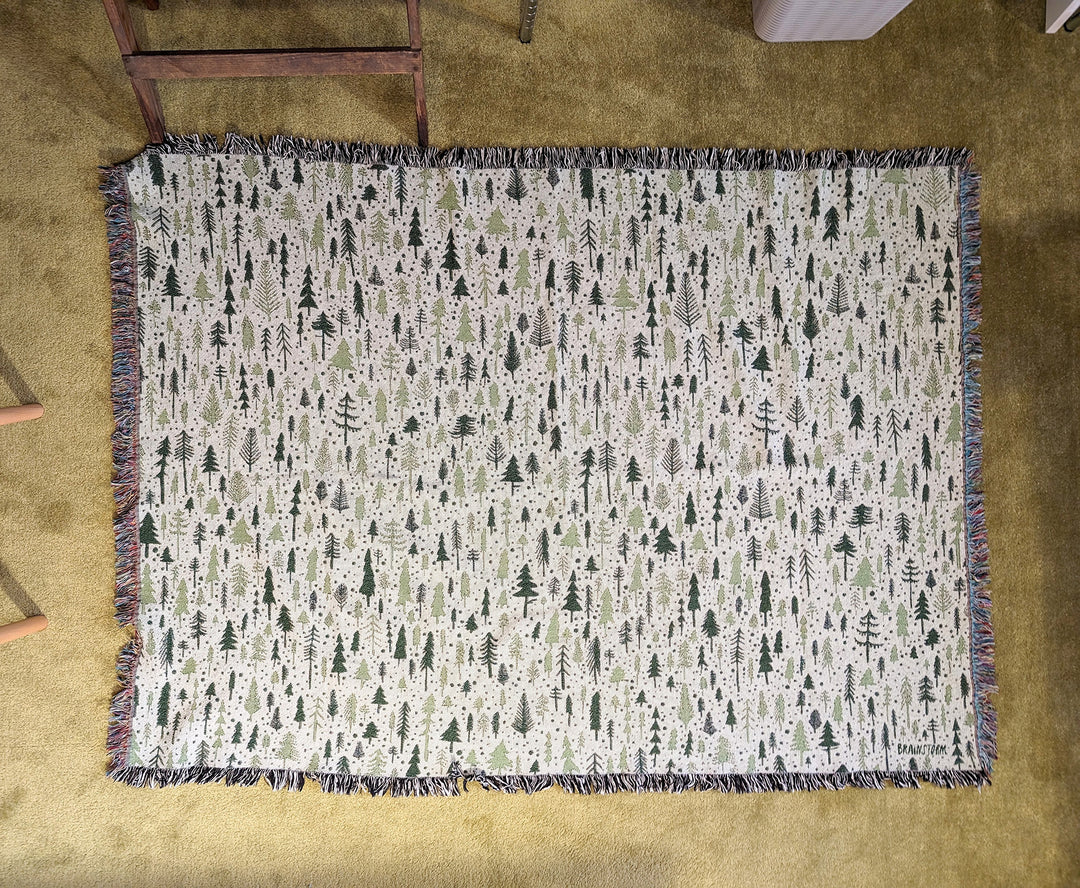 Pine Trees Woven Blanket by Brainstorm - Limited Edition of 1