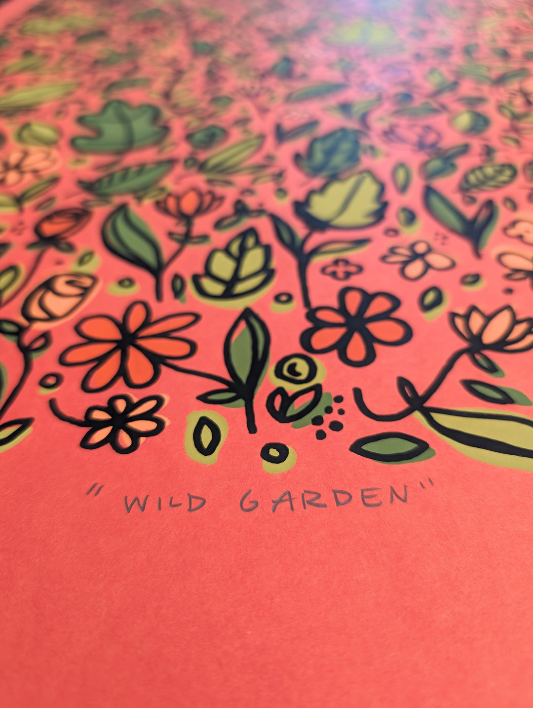 Wild Garden Print on Red by Brainstorm - Limited Edition of 1