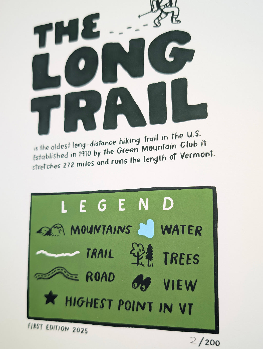 Vermont Long Trail Print by Brainstorm