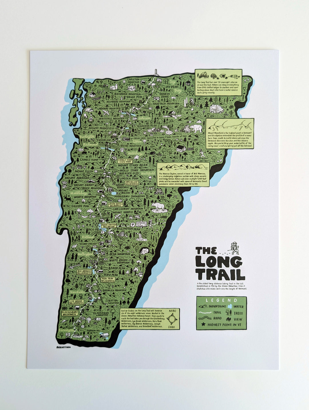 Vermont Long Trail Print by Brainstorm