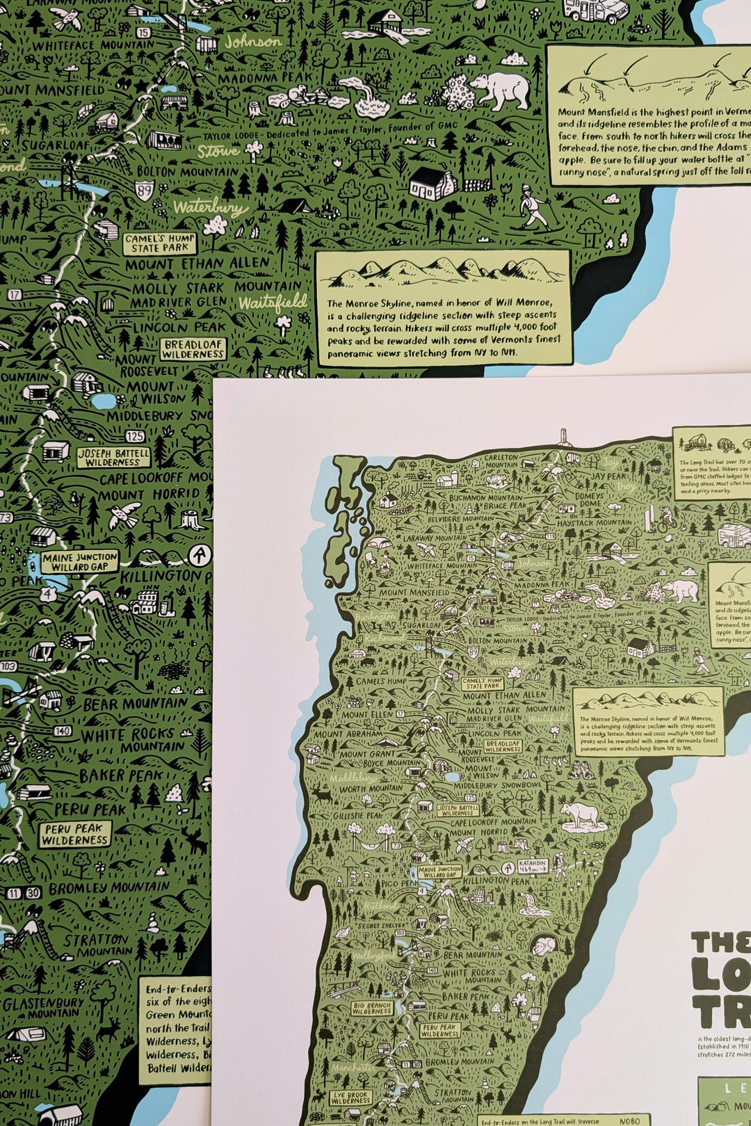 Vermont Long Trail Print in two sizes by Brainstorm