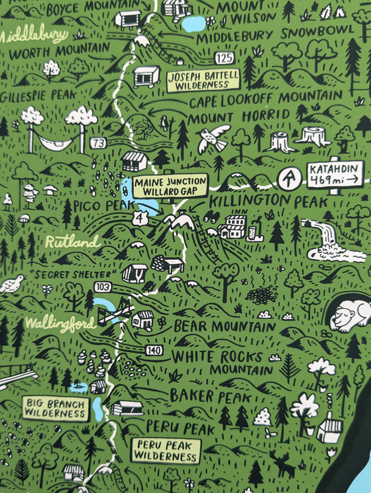Vermont Long Trail Print by Brainstorm