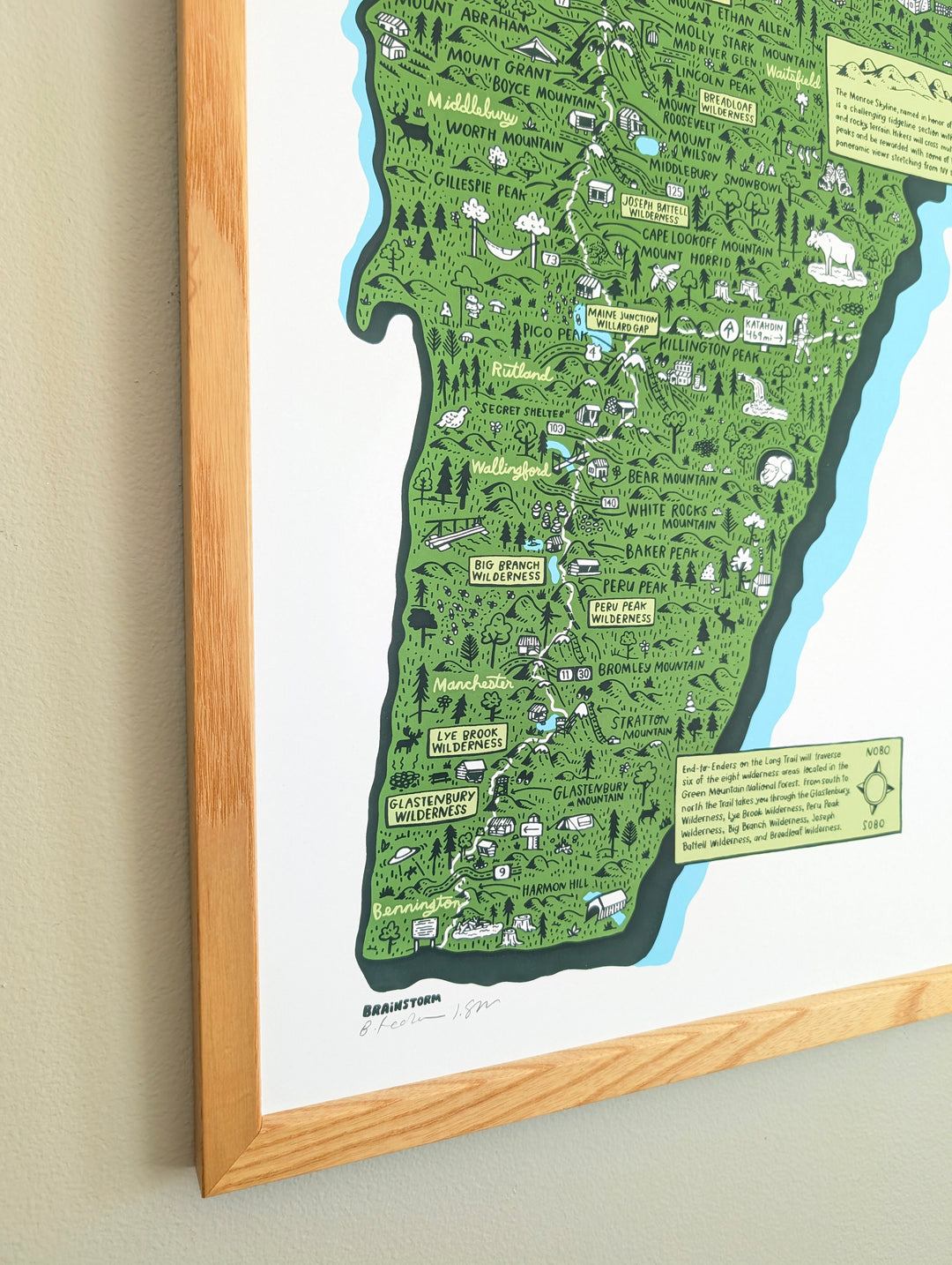 Vermont Long Trail Print by Brainstorm