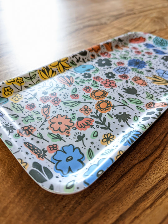 Flowerbed Illustrated Birch Trays by Brainstorm