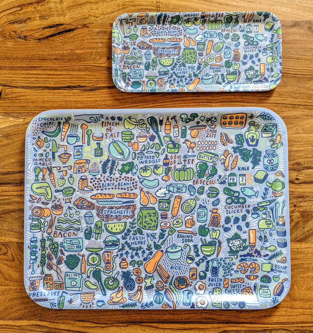 Foodie Illustrated Birch Trays by Brainstorm