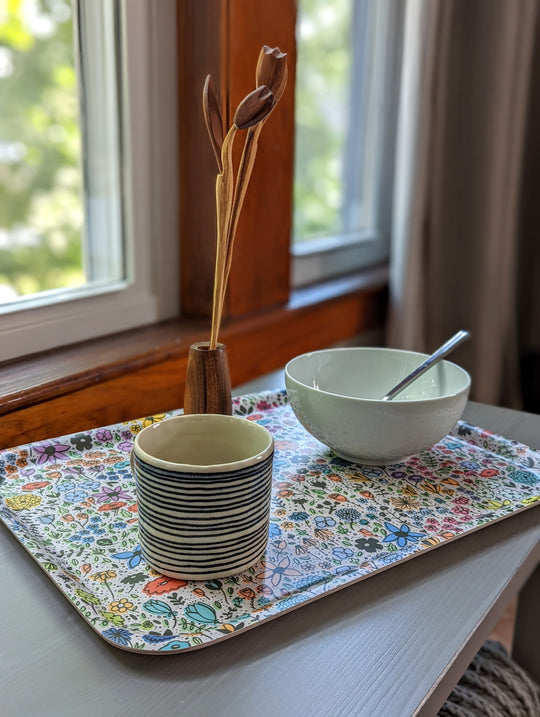 Flowerbed Illustrated Birch Trays by Brainstorm