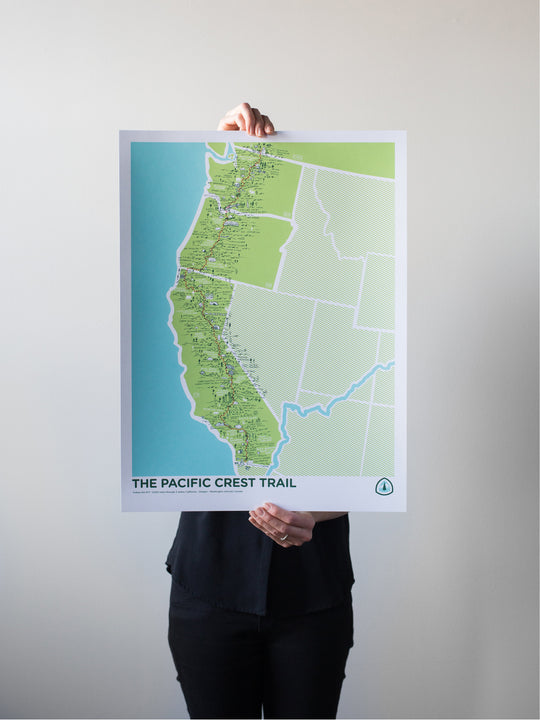 The Pacific Crest Trail Map Print by Brainstorm - PCT Trail Map